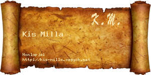 Kis Milla névjegykártya