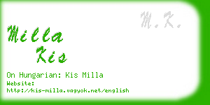 milla kis business card